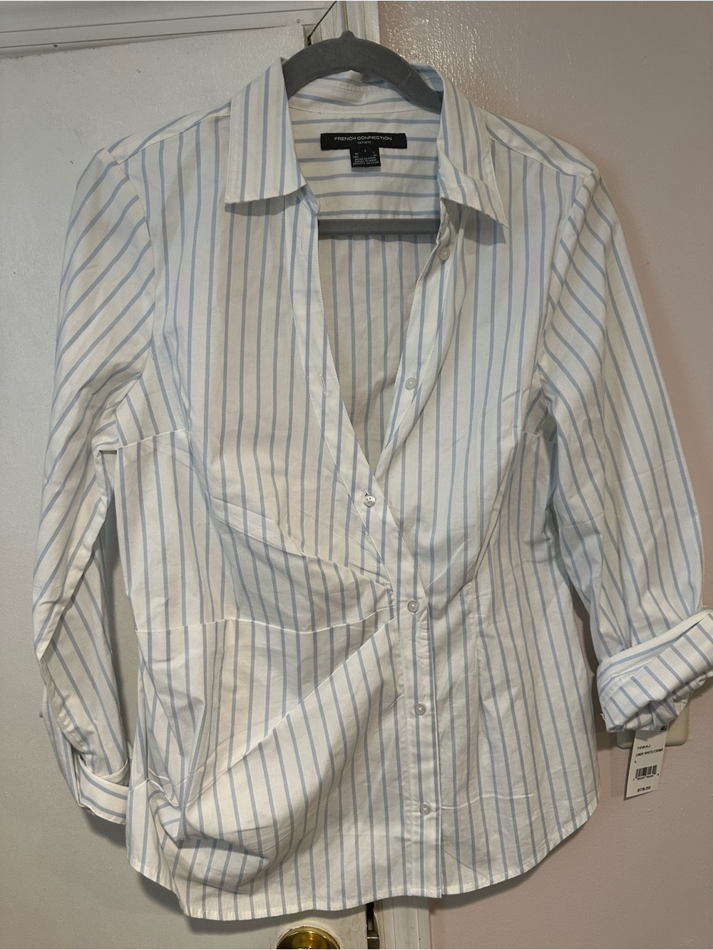 NWT French Connection  Isabelle Asymmetric Button Up Shirt